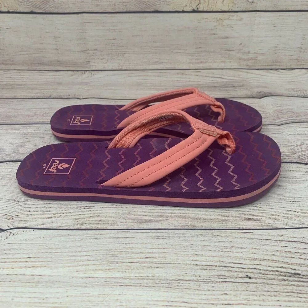 Reef Toddler Little Ahi sandals flip flops Pink Purple - Size 6/7